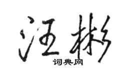 骆恒光汪彬行书个性签名怎么写