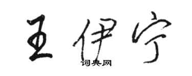 骆恒光王伊宁行书个性签名怎么写