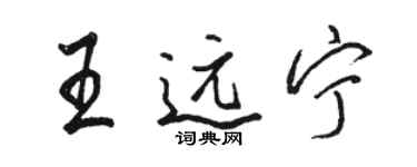 骆恒光王远宁行书个性签名怎么写