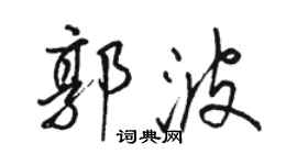 骆恒光郭波行书个性签名怎么写