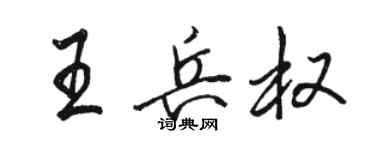 骆恒光王兵权行书个性签名怎么写