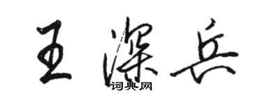 骆恒光王深兵行书个性签名怎么写