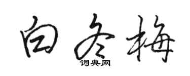 骆恒光白冬梅行书个性签名怎么写