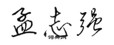 骆恒光孟志强行书个性签名怎么写