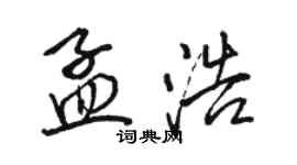 骆恒光孟浩行书个性签名怎么写