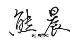 骆恒光熊晨行书个性签名怎么写