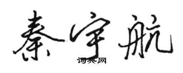 骆恒光秦宇航行书个性签名怎么写