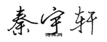 骆恒光秦宇轩行书个性签名怎么写