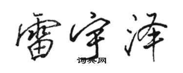 骆恒光雷宇泽行书个性签名怎么写
