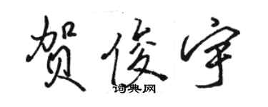 骆恒光贺俊宇行书个性签名怎么写