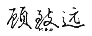骆恒光顾致远行书个性签名怎么写