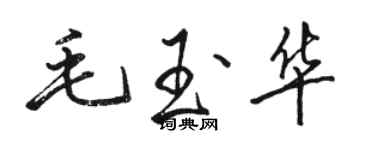 骆恒光毛玉华行书个性签名怎么写