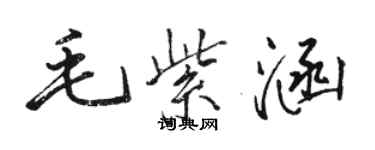 骆恒光毛紫涵行书个性签名怎么写