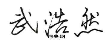 骆恒光武浩然行书个性签名怎么写