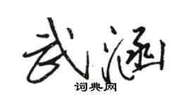 骆恒光武涵行书个性签名怎么写