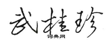 骆恒光武桂珍行书个性签名怎么写