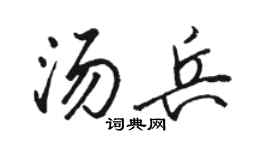 骆恒光汤兵行书个性签名怎么写
