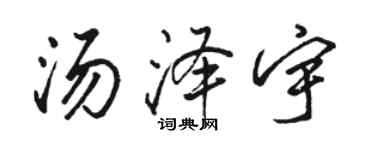 骆恒光汤泽宇行书个性签名怎么写