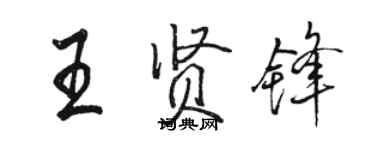 骆恒光王贤锋行书个性签名怎么写