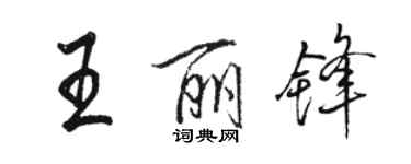骆恒光王丽锋行书个性签名怎么写