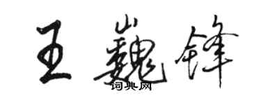 骆恒光王巍锋行书个性签名怎么写