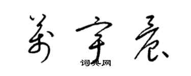 梁锦英万宇晨草书个性签名怎么写