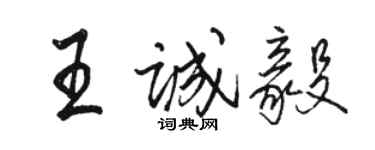 骆恒光王诚毅行书个性签名怎么写