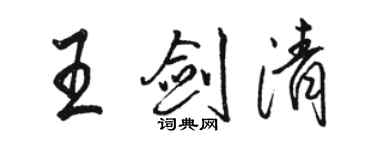 骆恒光王剑清行书个性签名怎么写