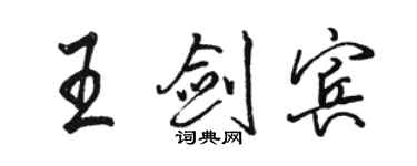 骆恒光王剑宾行书个性签名怎么写