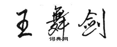 骆恒光王舞剑行书个性签名怎么写