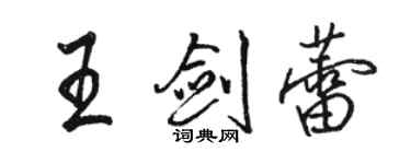 骆恒光王剑蕾行书个性签名怎么写