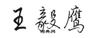 骆恒光王毅鹰行书个性签名怎么写