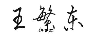 骆恒光王繁东行书个性签名怎么写