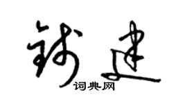 梁锦英钱建草书个性签名怎么写