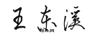 骆恒光王东溪行书个性签名怎么写