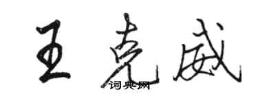 骆恒光王克威行书个性签名怎么写