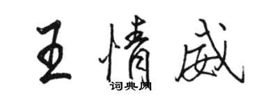 骆恒光王情威行书个性签名怎么写