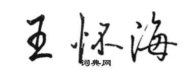 骆恒光王怀海行书个性签名怎么写