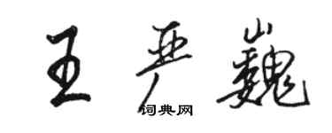 骆恒光王严巍行书个性签名怎么写
