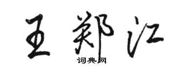 骆恒光王郑江行书个性签名怎么写