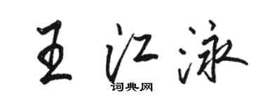 骆恒光王江泳行书个性签名怎么写