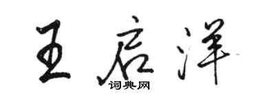 骆恒光王启洋行书个性签名怎么写