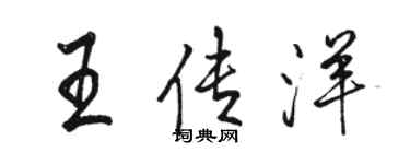 骆恒光王传洋行书个性签名怎么写