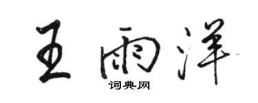 骆恒光王雨洋行书个性签名怎么写