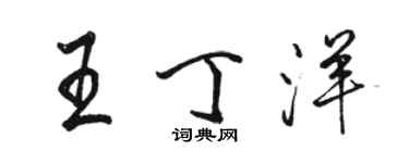 骆恒光王丁洋行书个性签名怎么写