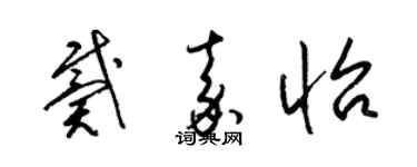梁锦英戴嘉怡草书个性签名怎么写