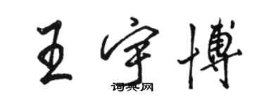 骆恒光王宇博行书个性签名怎么写