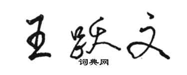 骆恒光王跃文行书个性签名怎么写