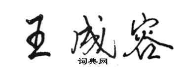 骆恒光王成容行书个性签名怎么写