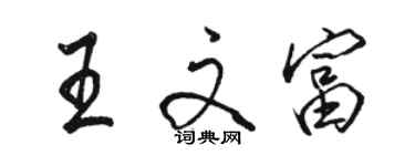 骆恒光王文富行书个性签名怎么写